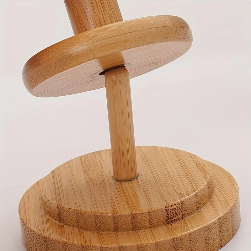 Bamboo Yarn Spool Stand with Wooden Winder