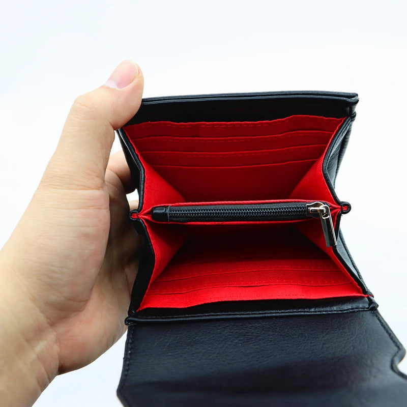 Vegan Leather Gothic Bat Wing Handbag Wallet with Card Slots