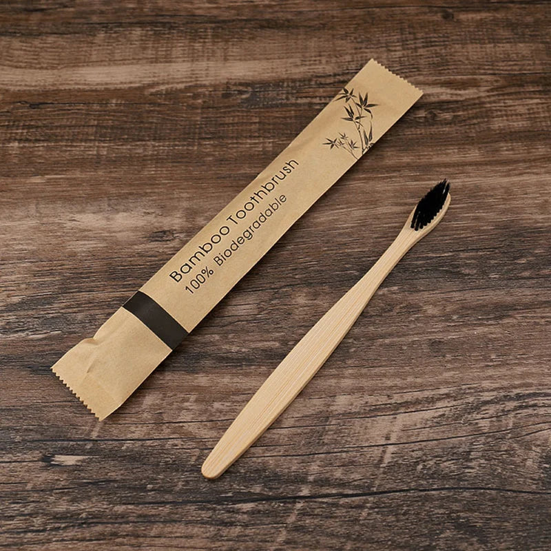 Biodegradable Wooden Handle Toothbrush for Teeth Whitening