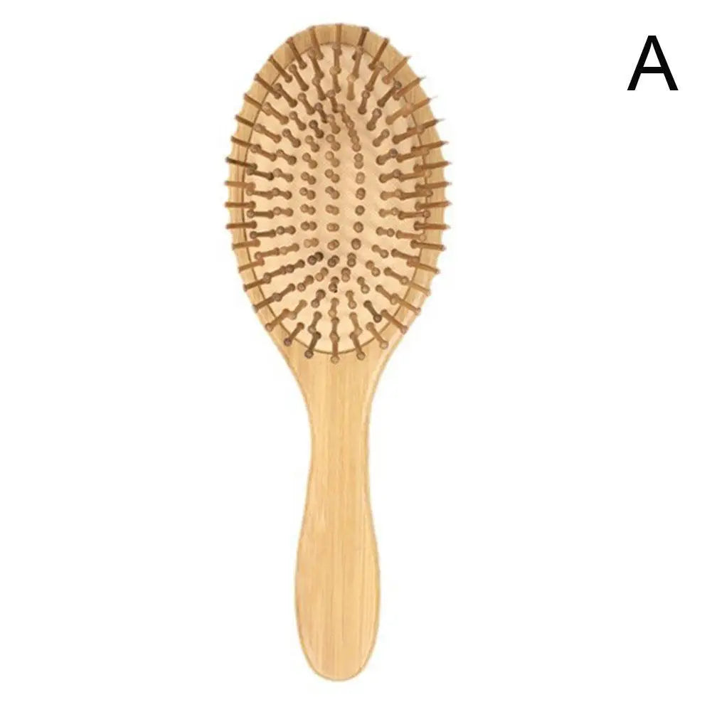 Bamboo Wooden Hair Brush Paddle Detangling Comb Set