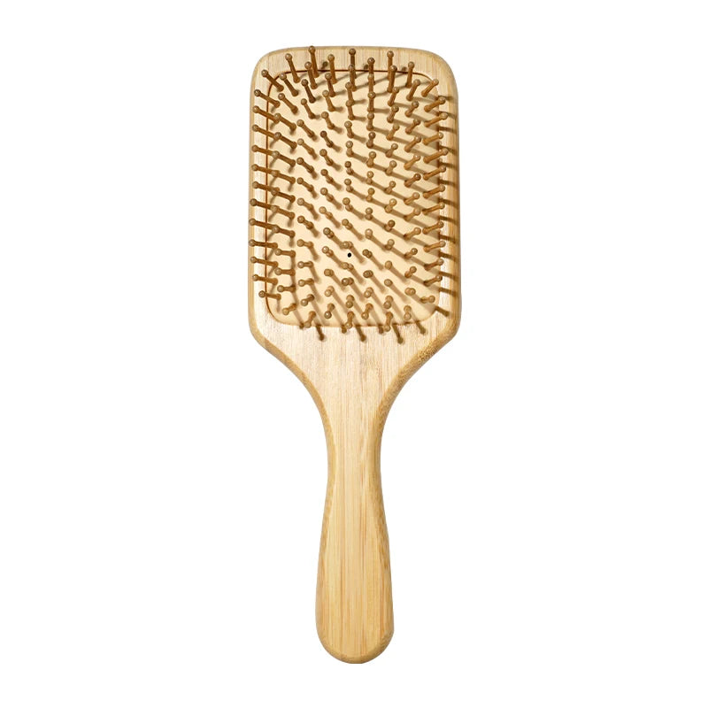 Natural Bamboo Hair Brush Air Cushion Detangling Comb