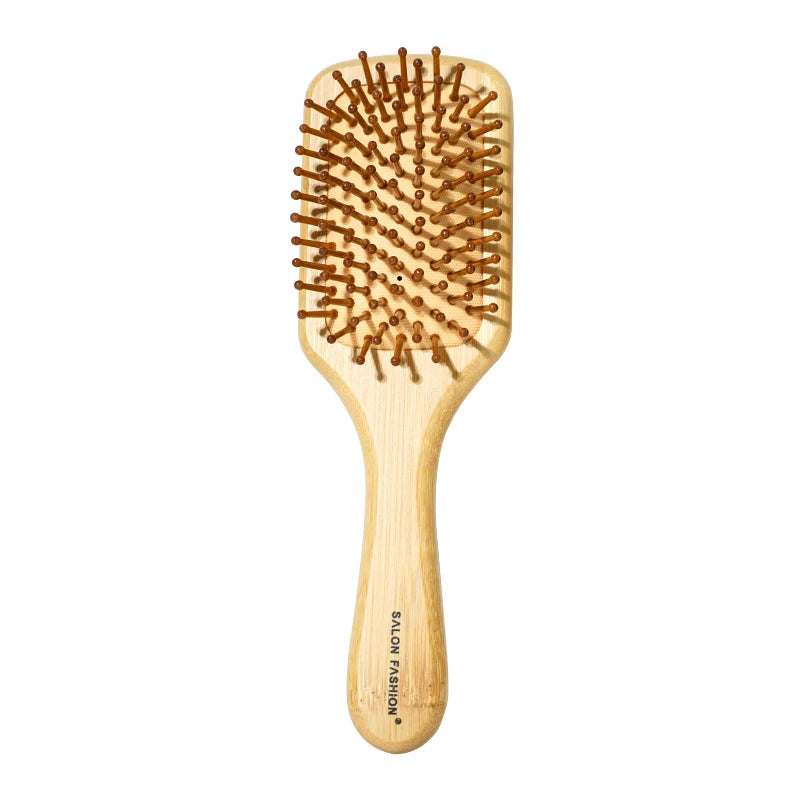 Natural Bamboo Hair Brush Air Cushion Detangling Comb