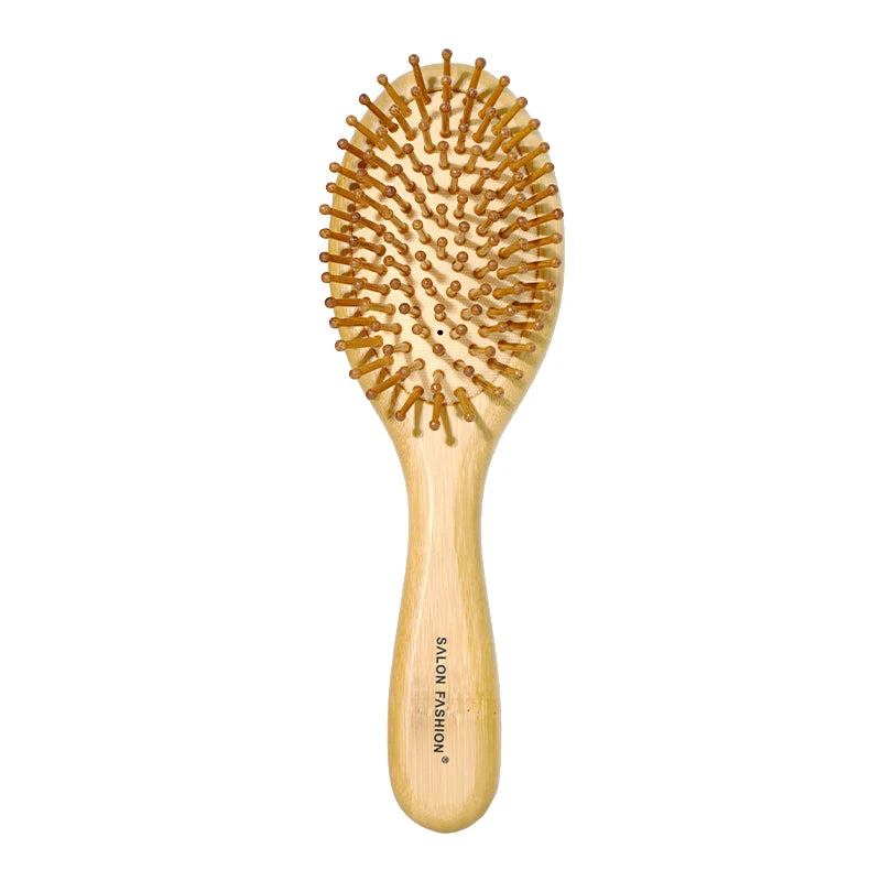 Natural Bamboo Hair Brush Air Cushion Detangling Comb