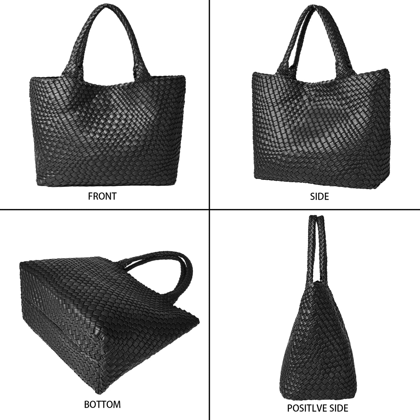 Women’s Vegan Leather Shoulder Tote Bag for Travel & Beach
