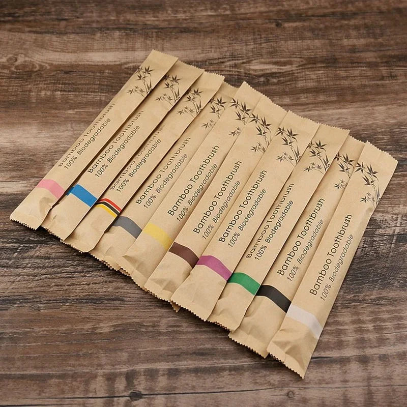 Eco-Friendly Reusable Bamboo Toothbrush Kit for Adults