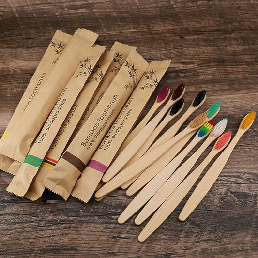 Biodegradable Wooden Handle Toothbrush for Teeth Whitening