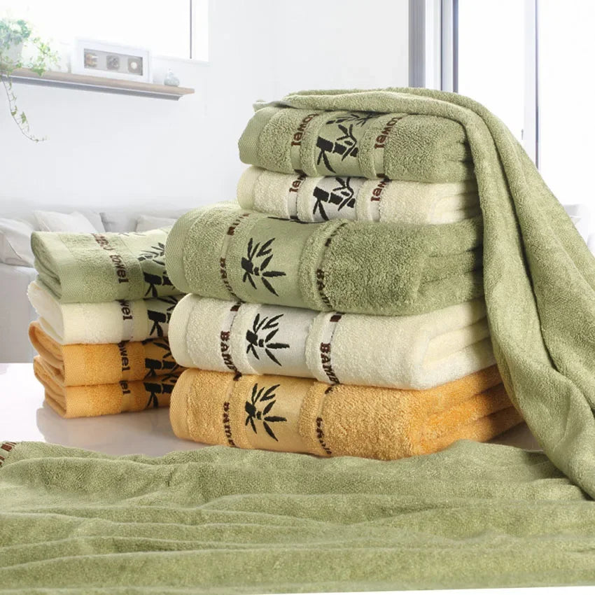 Premium Bamboo Fiber Bathroom Towels Set for Men & Women