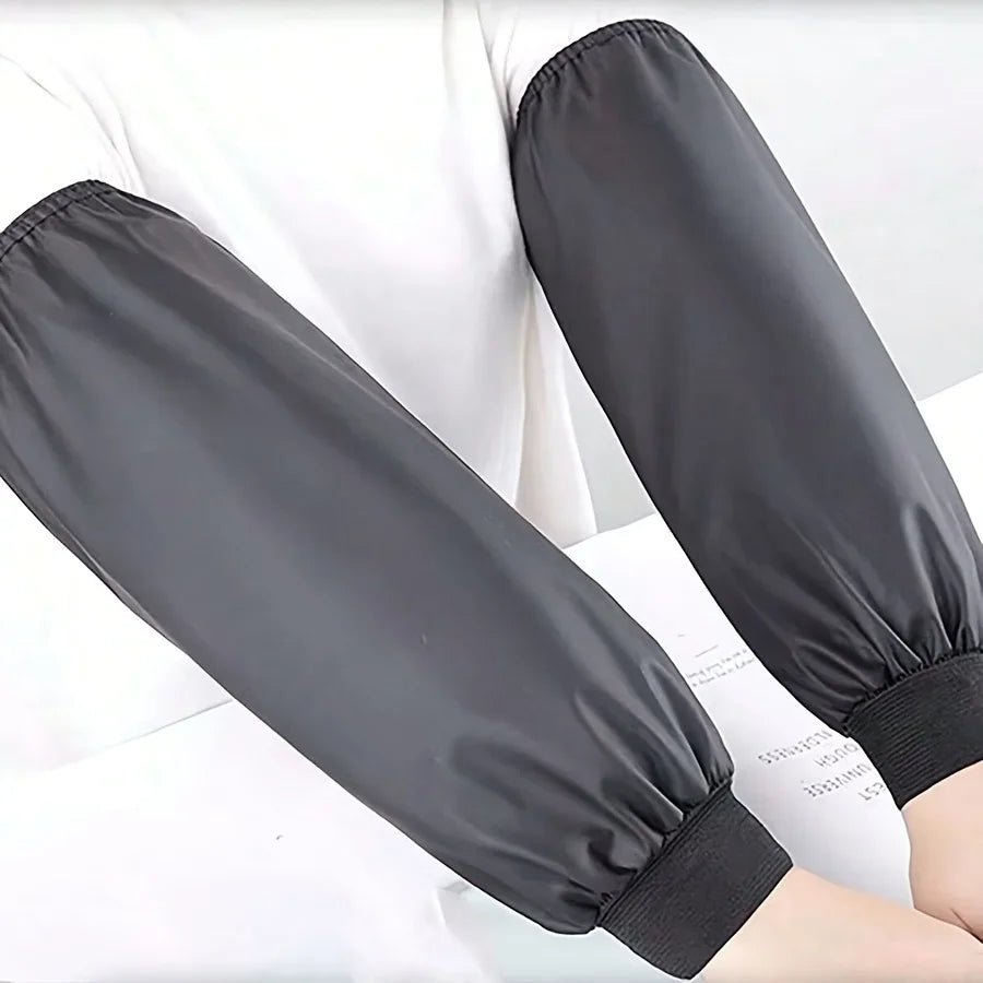 Heavy-Duty Black Faux Leather Arm Sleeves Waterproof Oil Resistant