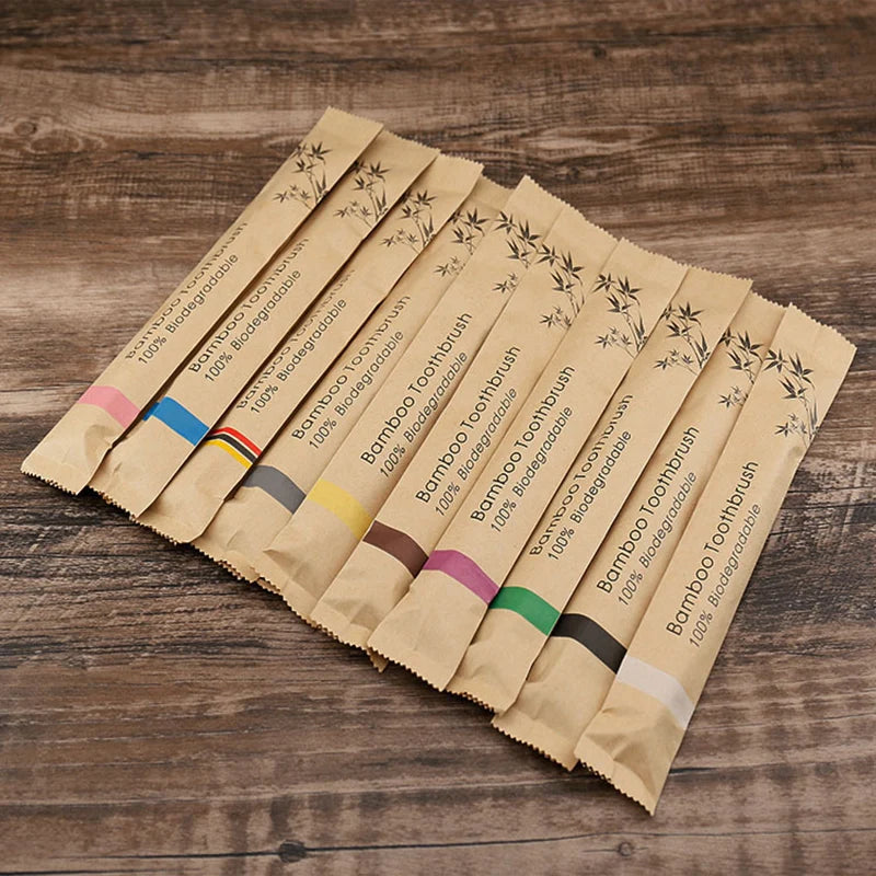 Biodegradable Wooden Handle Toothbrush for Teeth Whitening