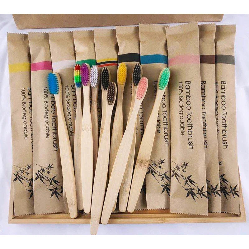 Eco-Friendly Reusable Bamboo Toothbrush Kit for Adults