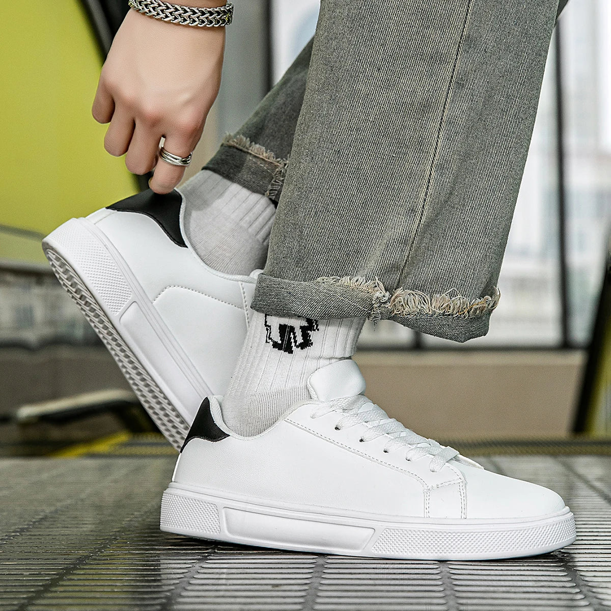 Men’s Fashion Casual Vulcanized PU Leather Shoes