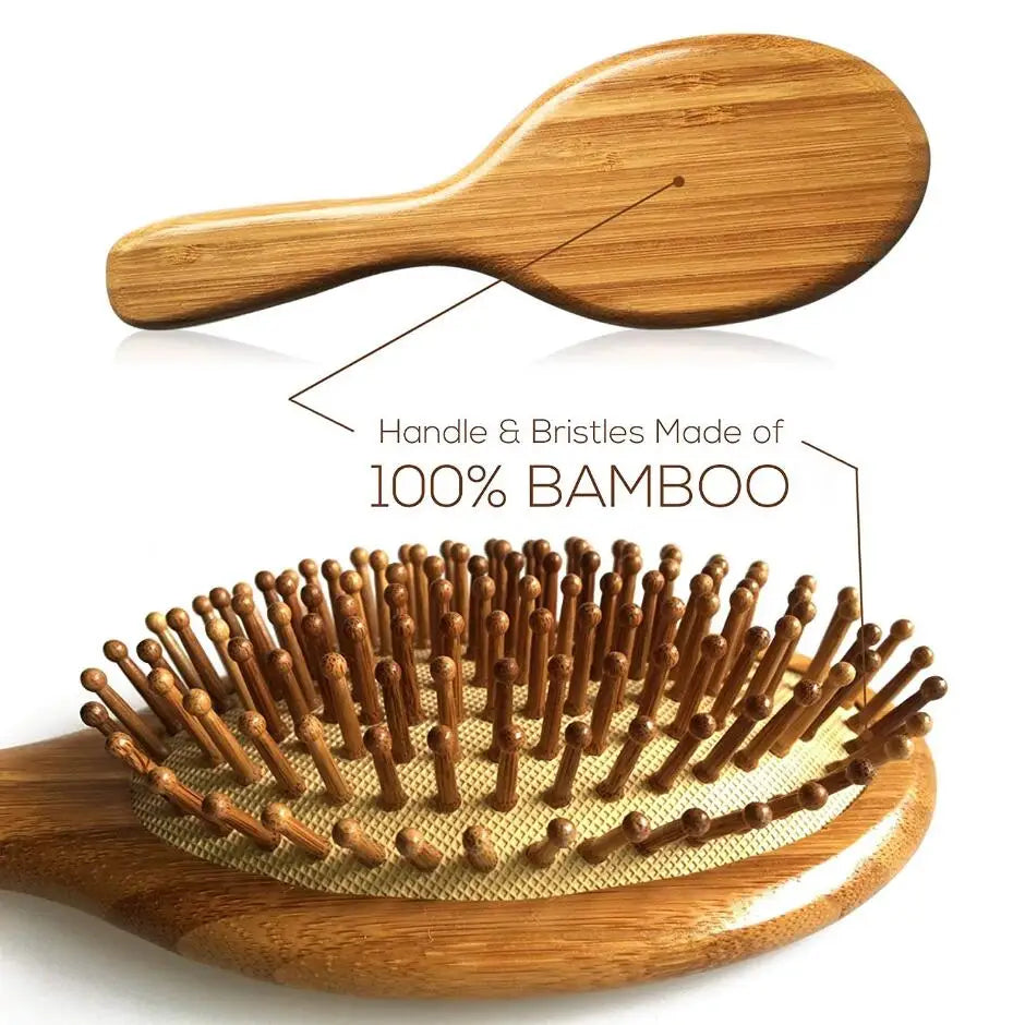 Eco-Friendly Bamboo Hairbrush for Healthy Hair Growth