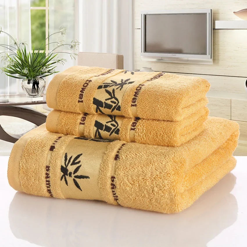 Premium Bamboo Fiber Bathroom Towels Set for Men & Women