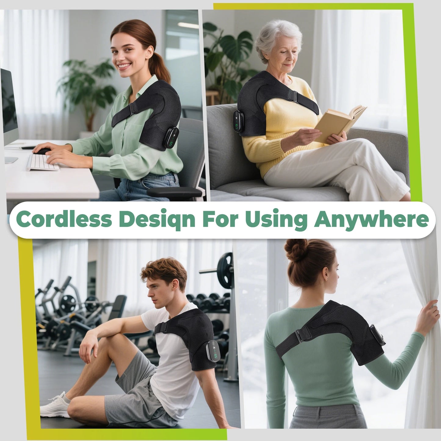 Electric Heating Shoulder & Knee Brace with Vibration & LED Display