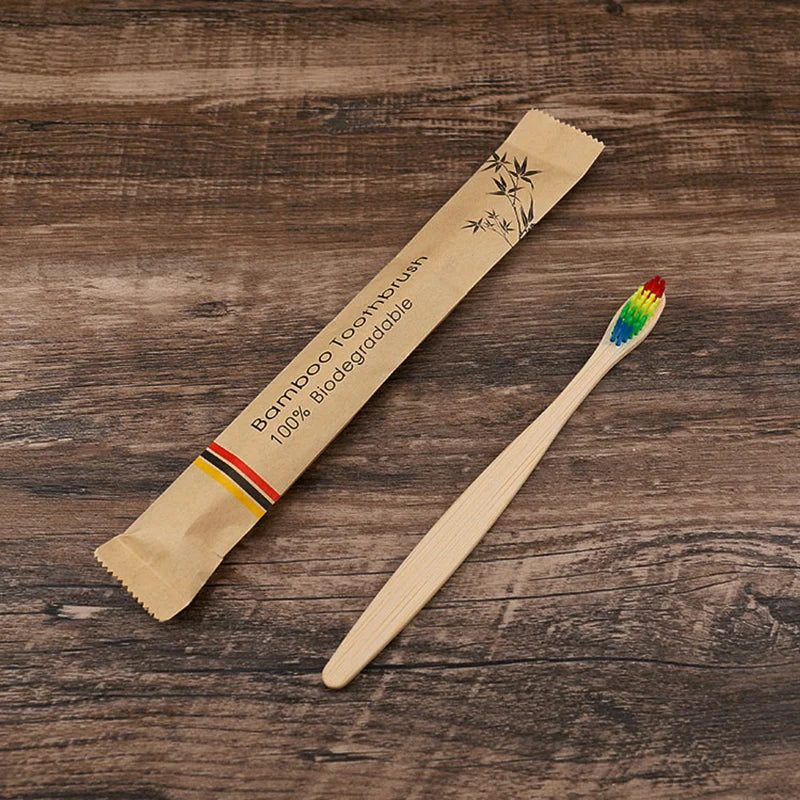 Biodegradable Wooden Handle Toothbrush for Teeth Whitening