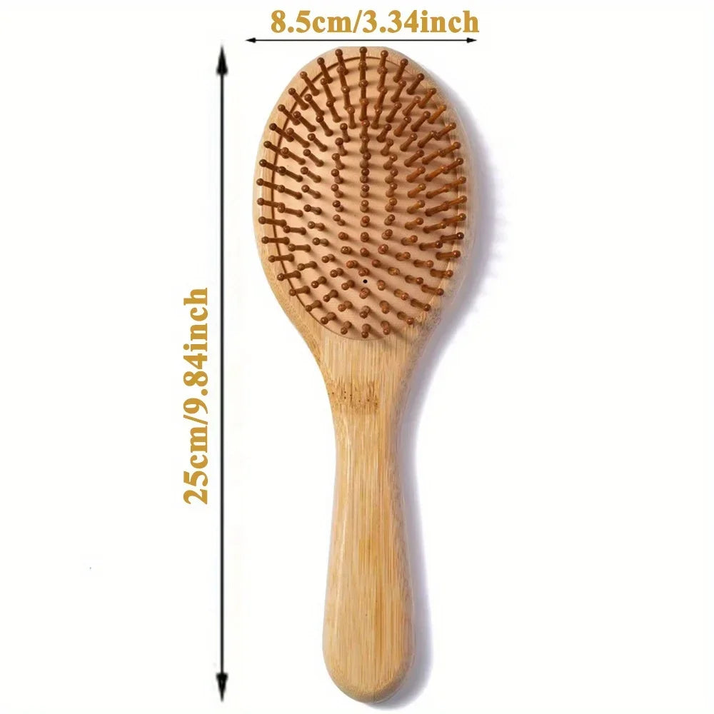 Natural Bamboo Anti-Static Hair Brush for Wig & Real Hair