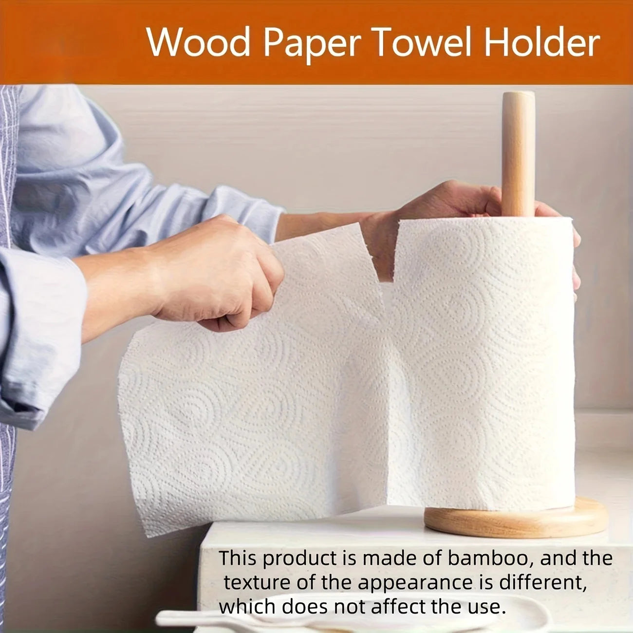 Wooden Paper Towel Dispenser for Kitchen & Bathroom