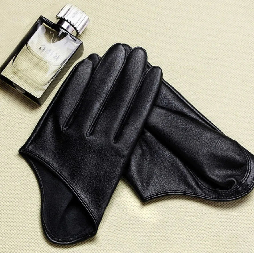 Stylish Fingerless Faux Leather Gloves for Women