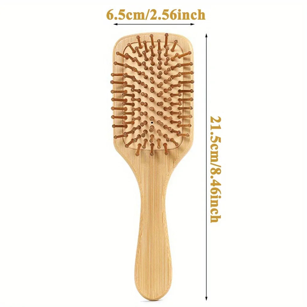 Natural Bamboo Anti-Static Hair Brush for Wig & Real Hair