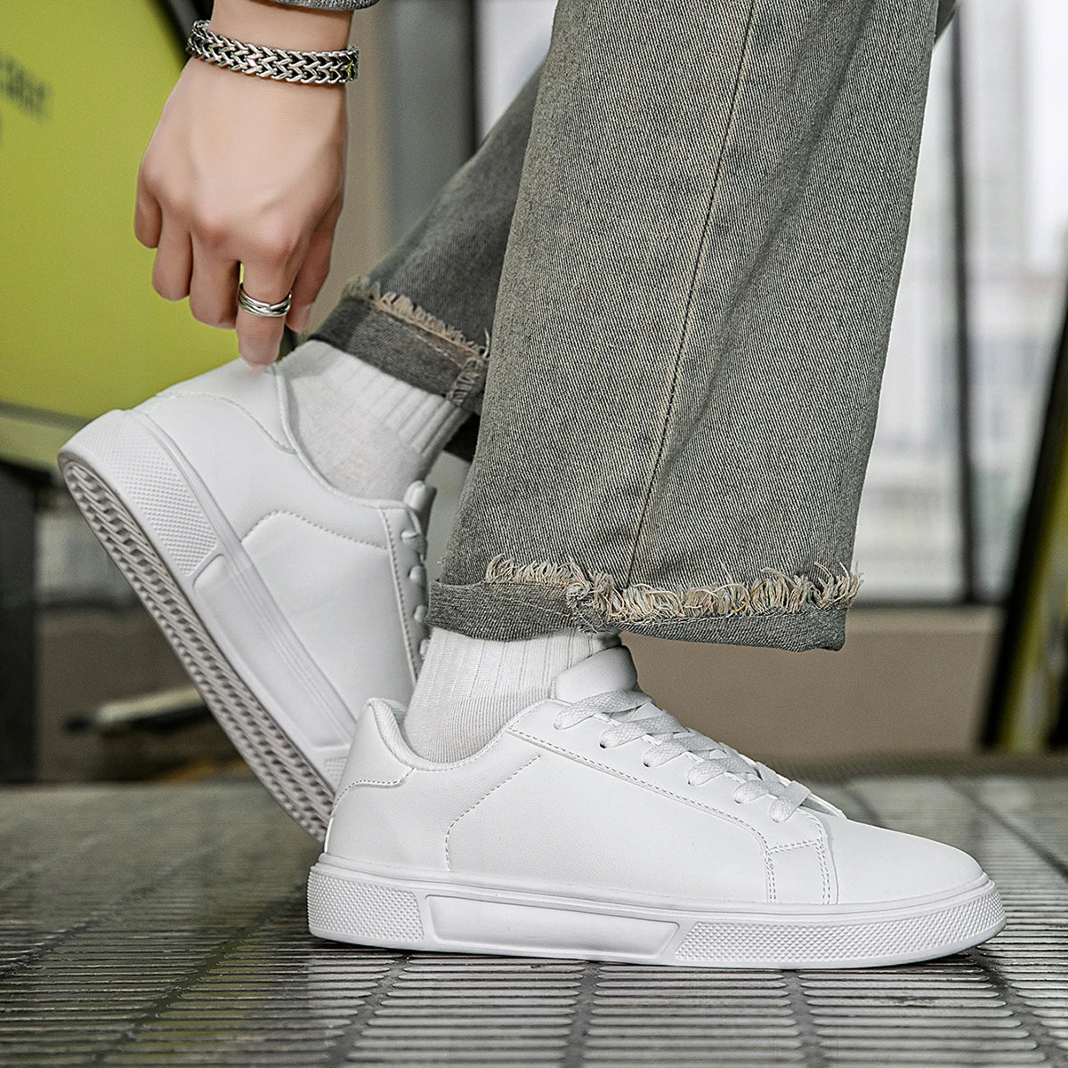 Men’s Fashion Casual Vulcanized PU Leather Shoes