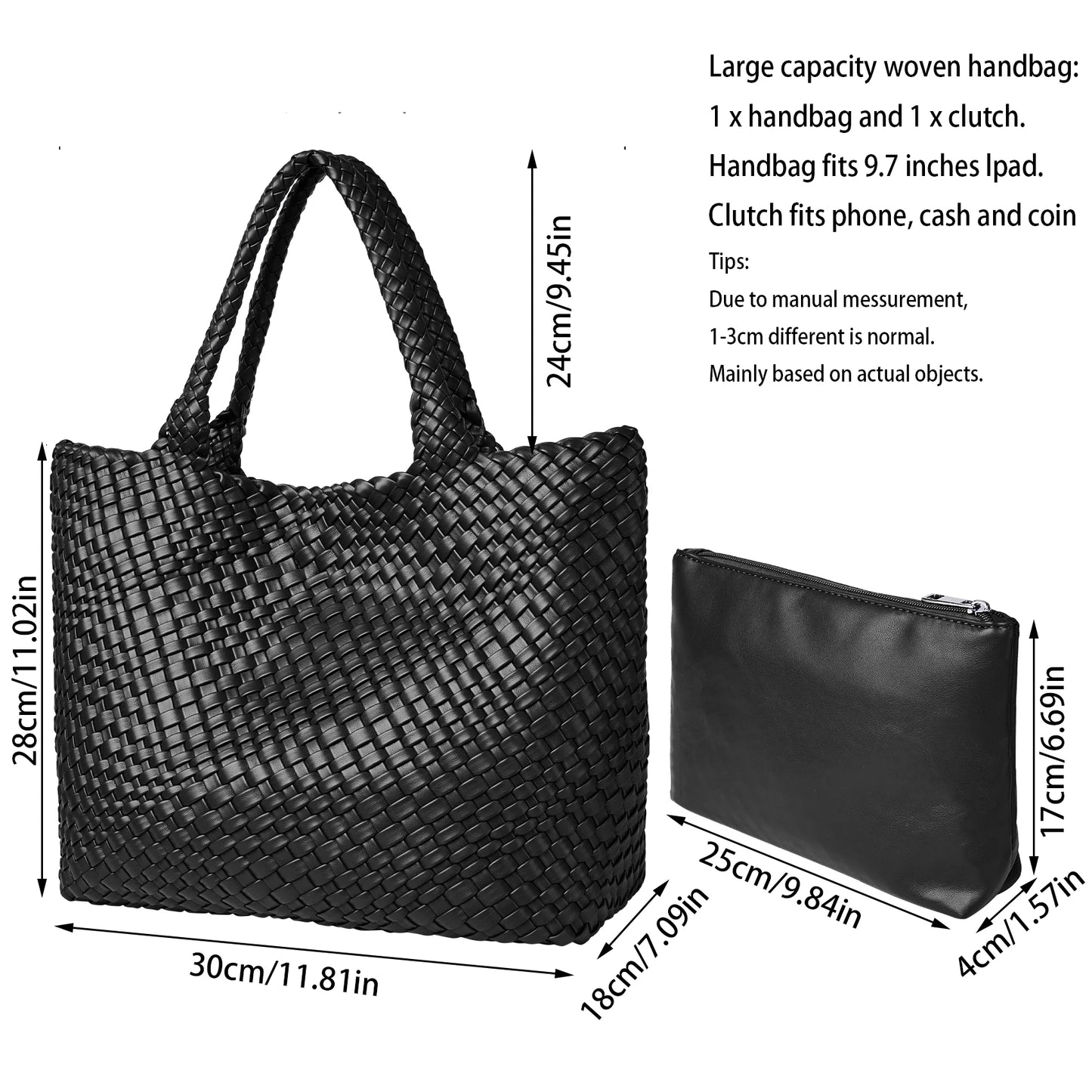 Women’s Vegan Leather Shoulder Tote Bag for Travel & Beach