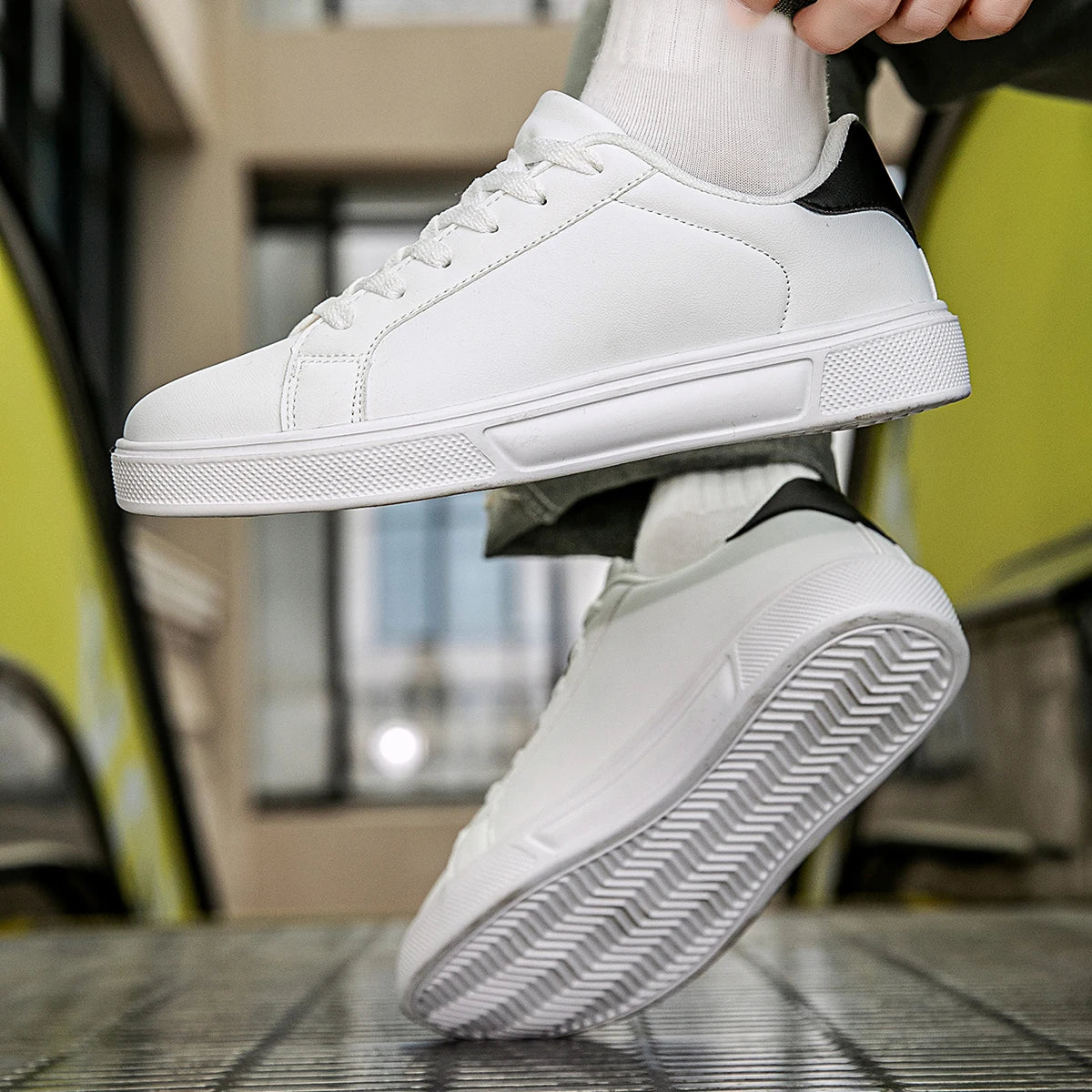 Men’s Fashion Casual Vulcanized PU Leather Shoes