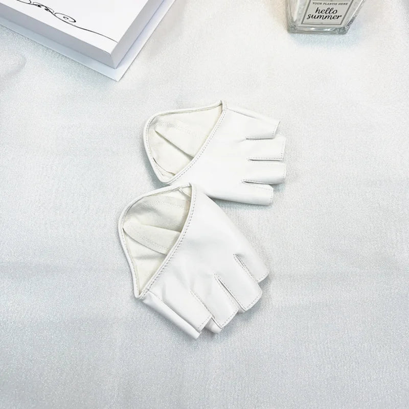 Stylish Fingerless Faux Leather Gloves for Women