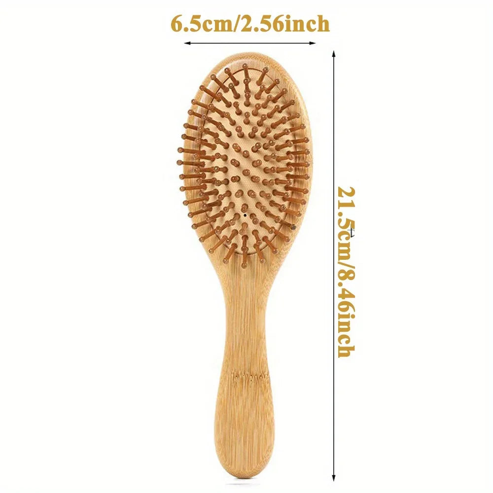 Natural Bamboo Anti-Static Hair Brush for Wig & Real Hair
