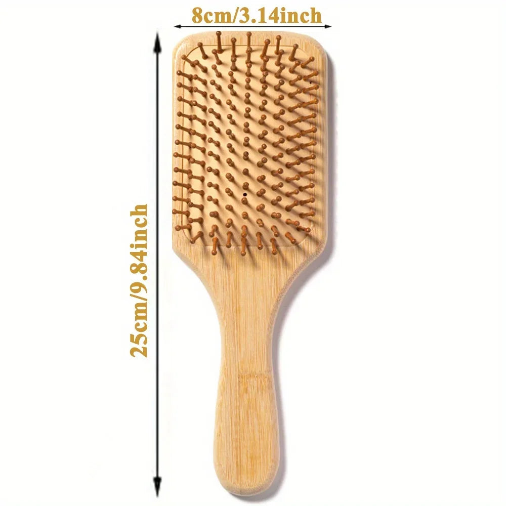 Natural Bamboo Anti-Static Hair Brush for Wig & Real Hair