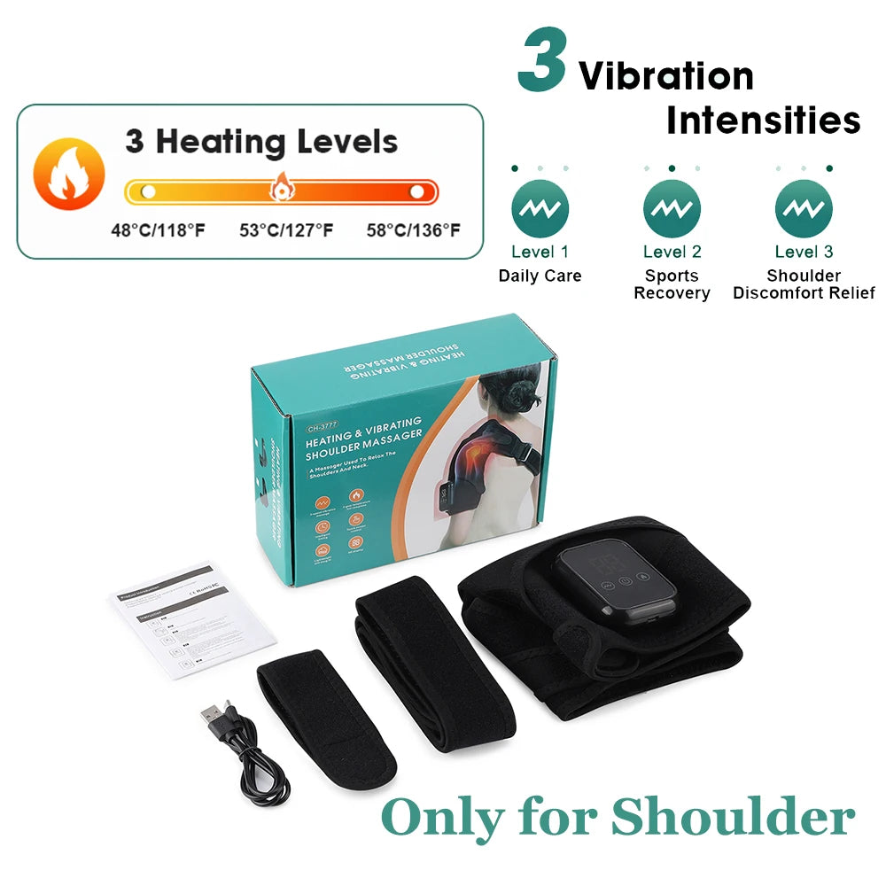 Electric Heating Shoulder & Knee Brace with Vibration & LED Display