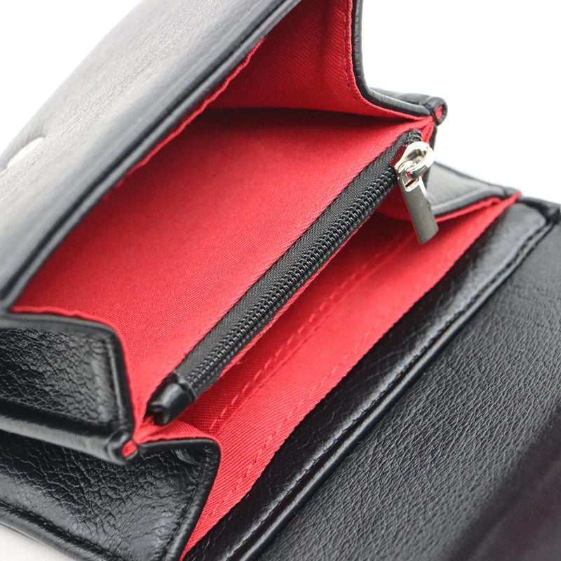 Vegan Leather Gothic Bat Wing Handbag Wallet with Card Slots