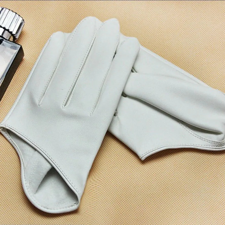 Stylish Fingerless Faux Leather Gloves for Women