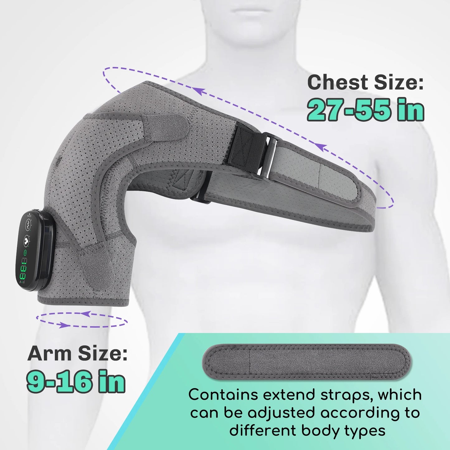 Electric Heating Shoulder & Knee Brace with Vibration & LED Display