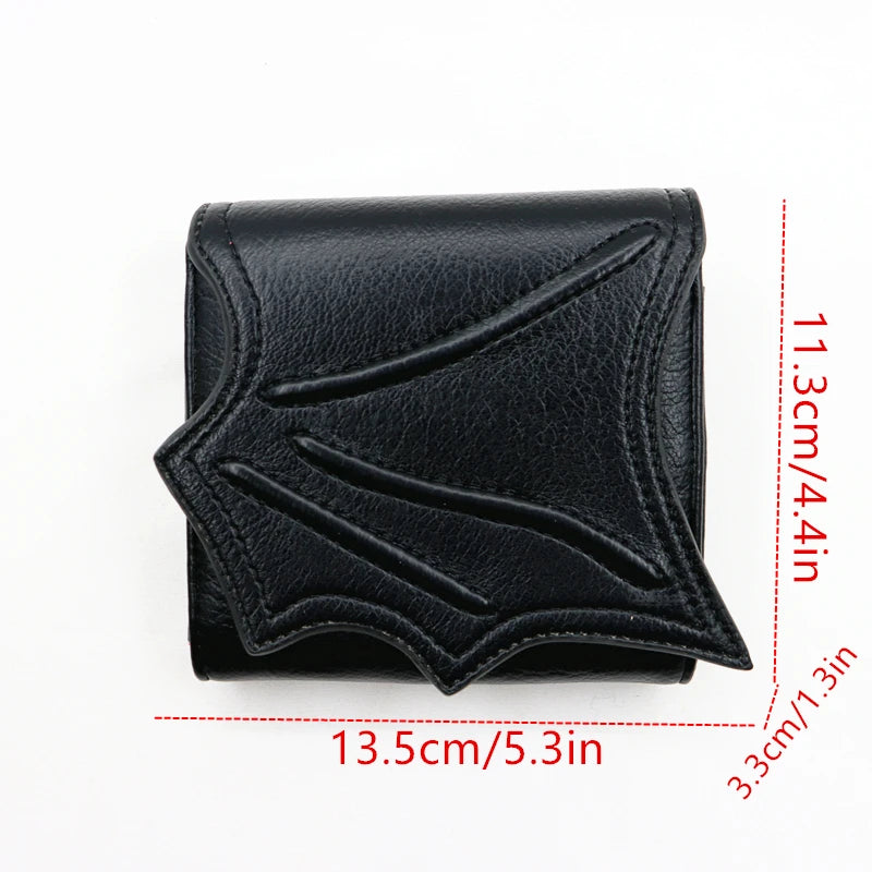 Vegan Leather Gothic Bat Wing Handbag Wallet with Card Slots