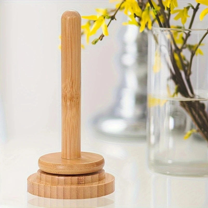 Bamboo Yarn Spool Stand with Wooden Winder