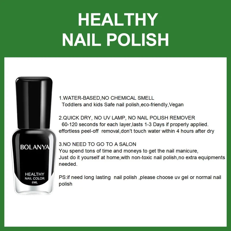 Water-Based Peel-Off Nail Polish for Easy Removal