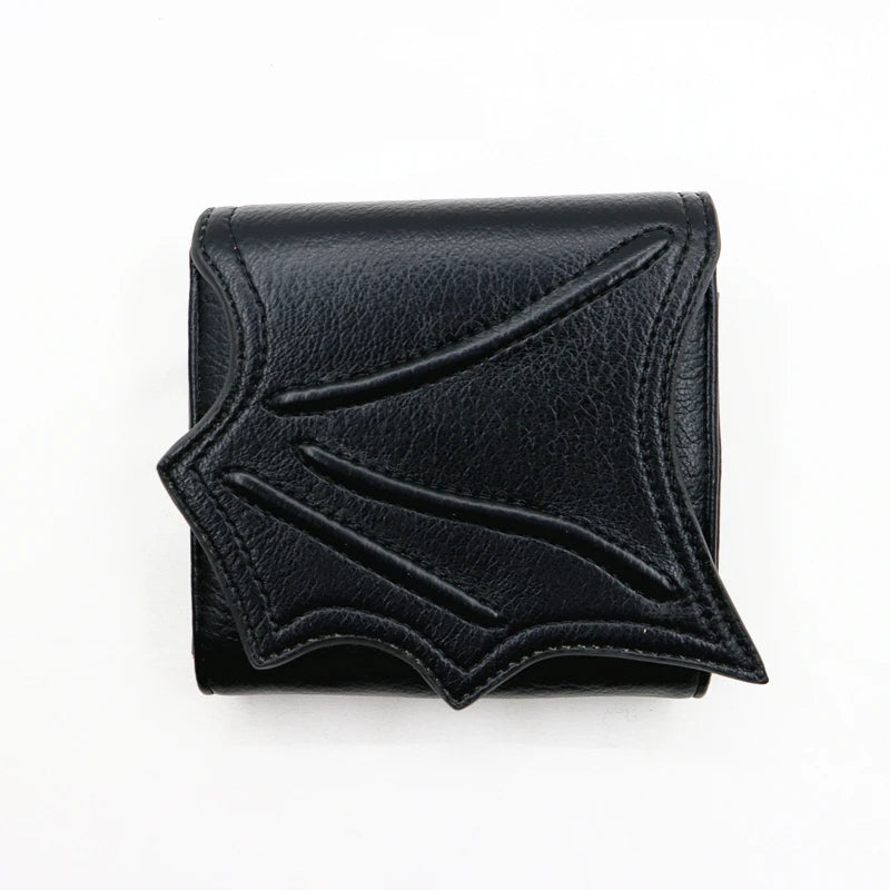 Vegan Leather Gothic Bat Wing Handbag Wallet with Card Slots