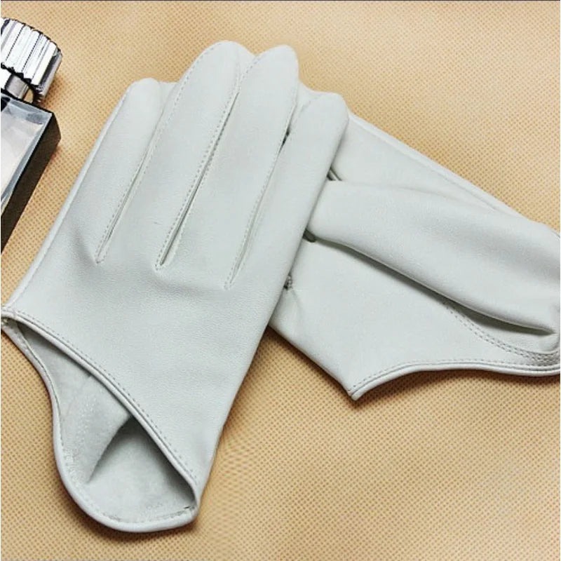 Stylish Fingerless Faux Leather Gloves for Women