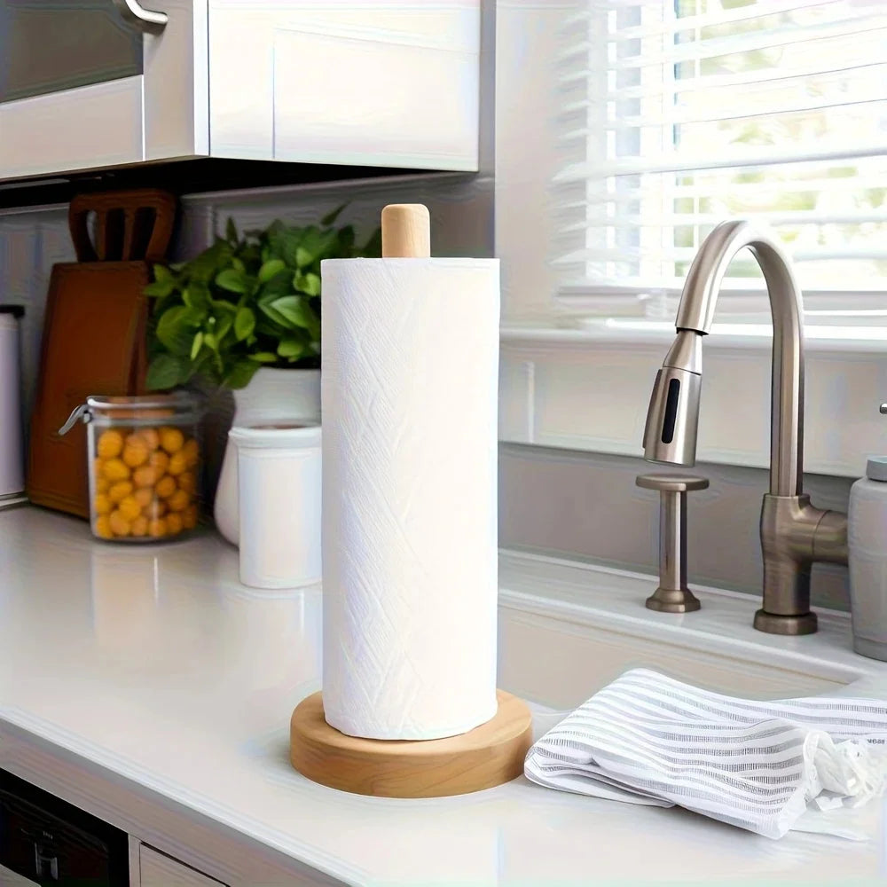 Wooden Paper Towel Dispenser for Kitchen & Bathroom