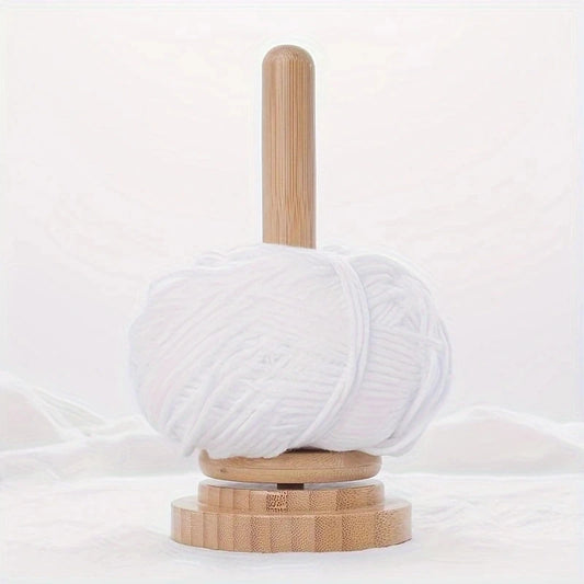 Bamboo Yarn Spool Stand with Wooden Winder