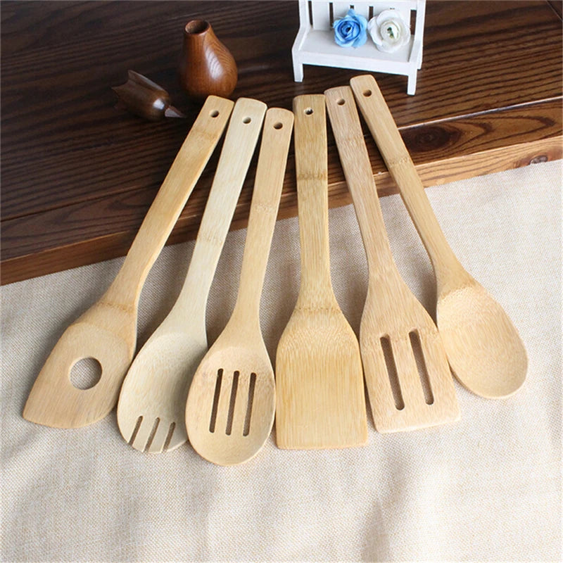 Eco-Friendly Wooden Bamboo Kitchen Utensils Mixing Set