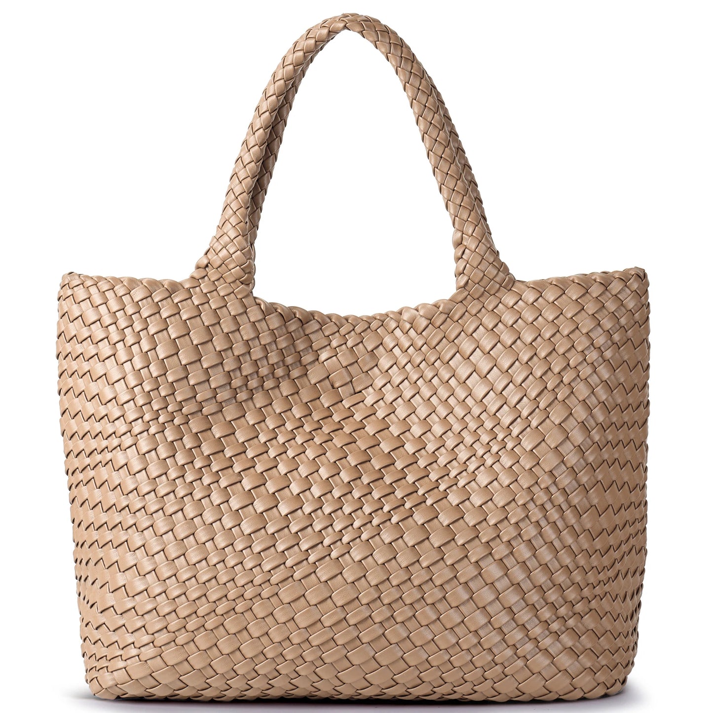 Women’s Vegan Leather Shoulder Tote Bag for Travel & Beach
