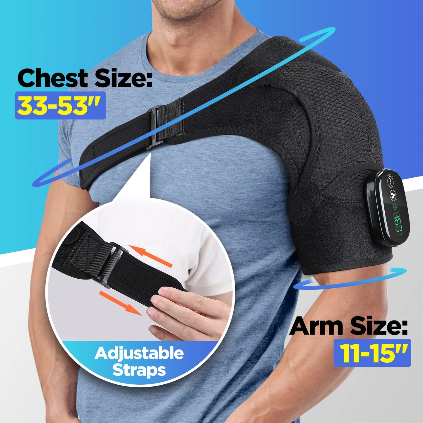 Electric Heating Shoulder & Knee Brace with Vibration & LED Display
