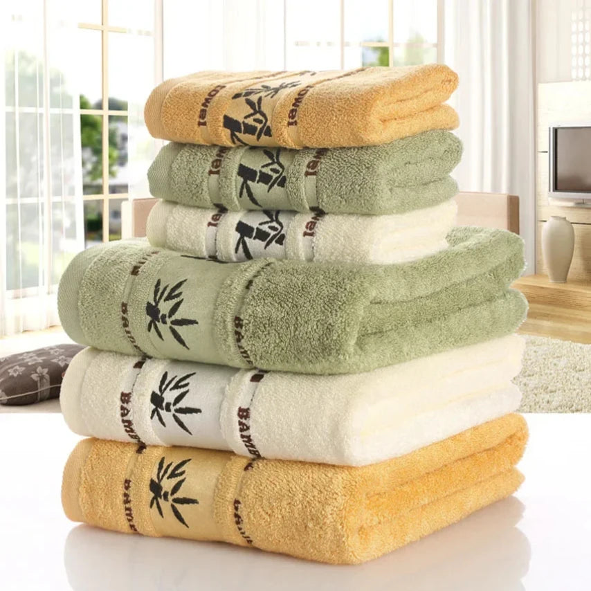 Premium Bamboo Fiber Bathroom Towels Set for Men & Women