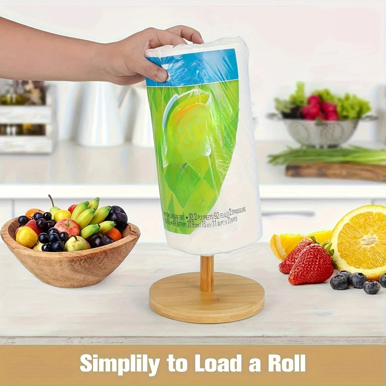 Wooden Paper Towel Dispenser for Kitchen & Bathroom