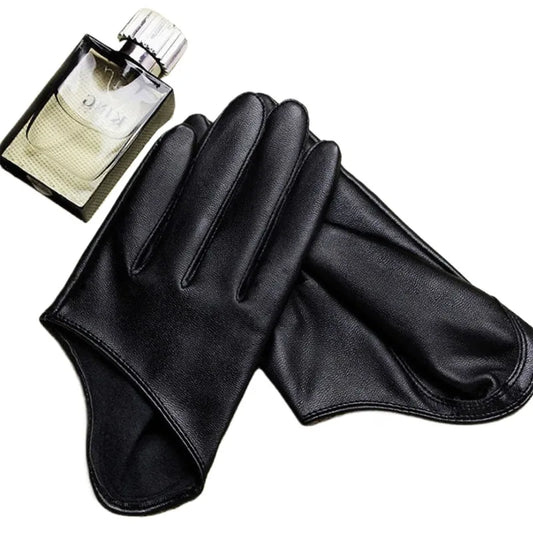 Stylish Fingerless Faux Leather Gloves for Women