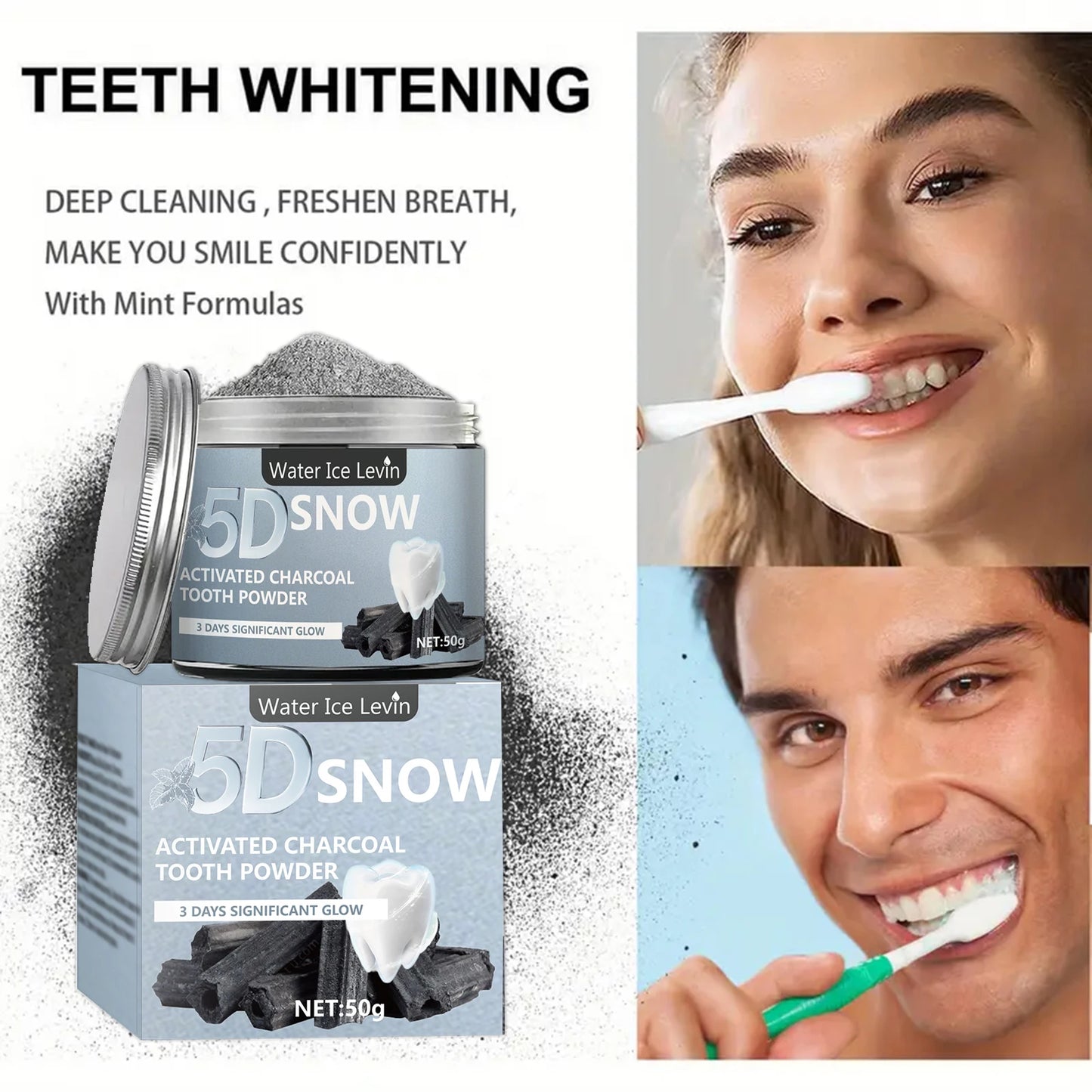 Bamboo Charcoal Teeth Whitening Powder for Daily Use